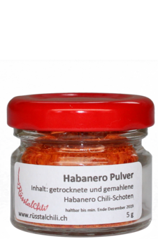 Rots Habanero Pulver im Glas